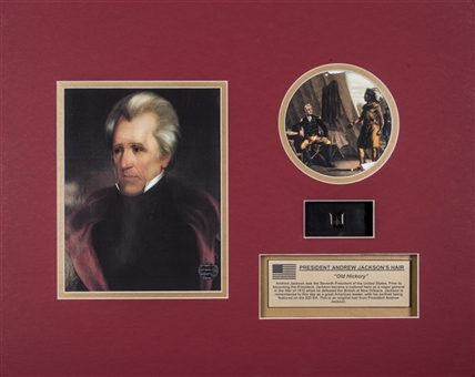 Andrew Jackson Hair Strand with Photo Display (University Archives LOA)